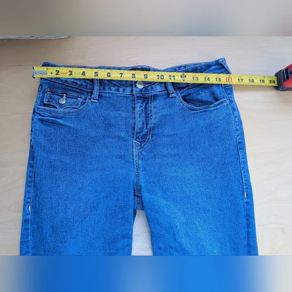 TRUE RELIGION Joey Mid Rise Flare Women Jeans Size 31 Blue Color Y2K Style 2000 - Picture 13 of 16